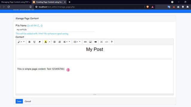 Managing Page Content using PHP and Summernote Text Editor Tutorial DEMO смотреть онлайн