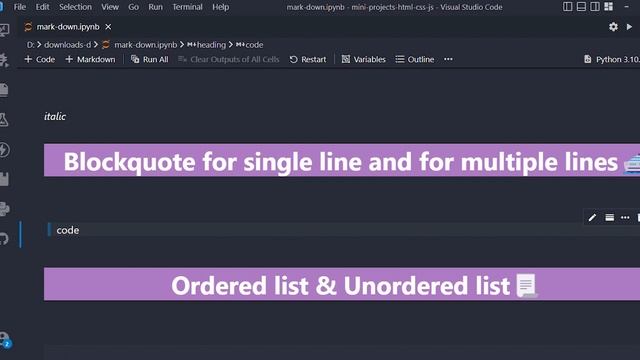 Markdown in Jupyter Notebook (How to do Headings, Bold, Italic, Bullets, Insert Image, Colors etc. смотреть онлайн