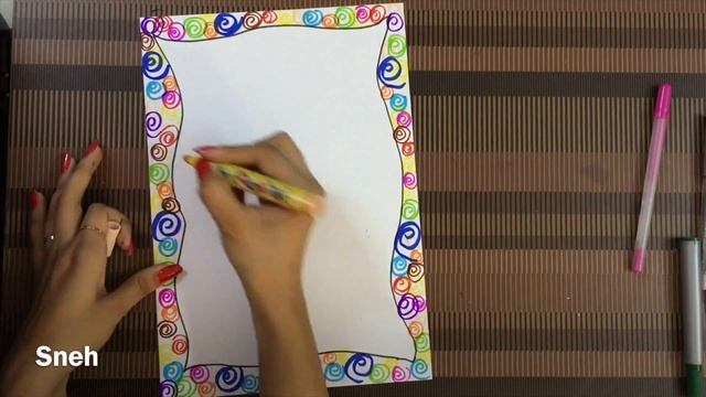 Simple border designs with sketch pens, for A4 sheets смотреть онлайн