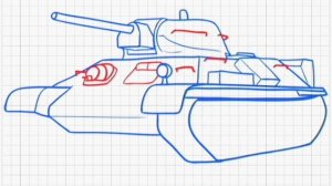 Танк Т-34.Пошаговый  рисунок .Рисуем сами Легендарный танк Т-34.