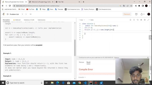 Remove Duplicates From Sorted Array Problem | LeetCode in java | Solving in Arrays | in Hindi #02 смотреть онлайн