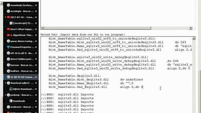 2017-09-28 -- Importing SQLite3 DLL in Pure x86 Assembly (32-bit) смотреть онлайн