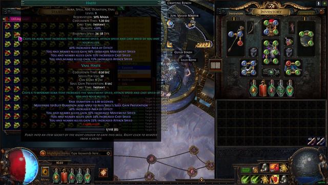 Path of Exile 3.20 - 144x 20/20 Haste Gems vs Vaal Orbs смотреть онлайн