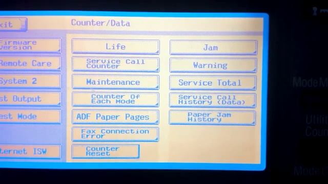 Вход в сервисный режим Konica Minolta Bizhub C250 / Service Mode Konica Minolta Bizhub C250