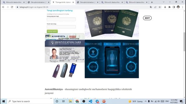 9.1 Identifikatsiya, autentifikatsiya va avtorizatsiya смотреть онлайн