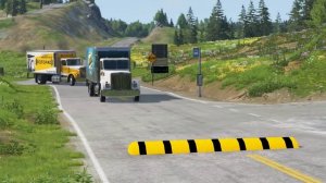 грузовики vs лежачий полицейский