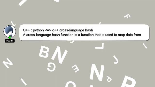 C++ : python = c++ cross-language hash смотреть онлайн