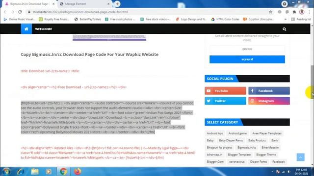Bigmusic.In/cc Download Page Code For Your Wapkiz Website смотреть онлайн