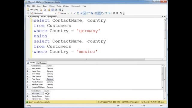SQL UNION, INTERSECT, EXCEPT смотреть онлайн