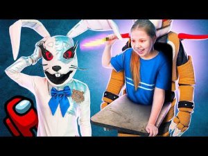 FNAF and Xenia in Among Us! Vanny fnaf or Gregory: Who is the traitor animatronic, in real life!