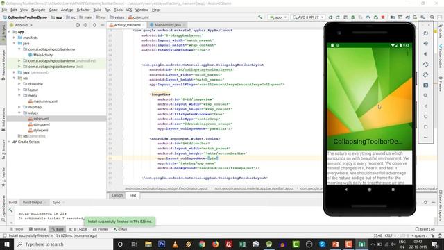 Collapsing Toolbar Layout in androidx | Tutorial in AndroidX | PPT with android studio смотреть онлайн