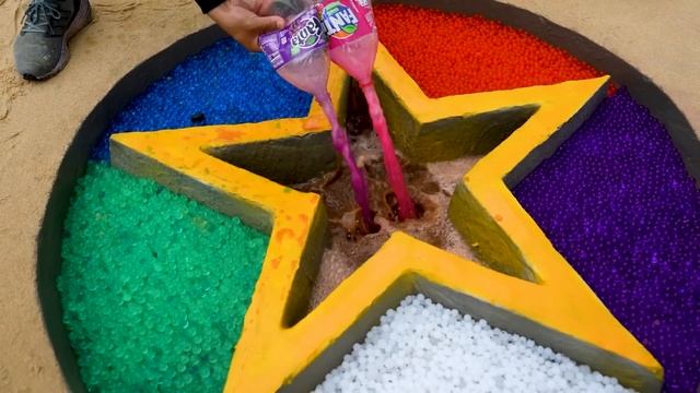 How to make a Star vs Heart with Rainbow Orbeez, Big Coca Cola, Fanta, 7up, Mtn Dew, Soda and Mento смотреть онлайн