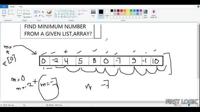 Find minimum number from a List/Array | Logic explained | Implementation on Python смотреть онлайн