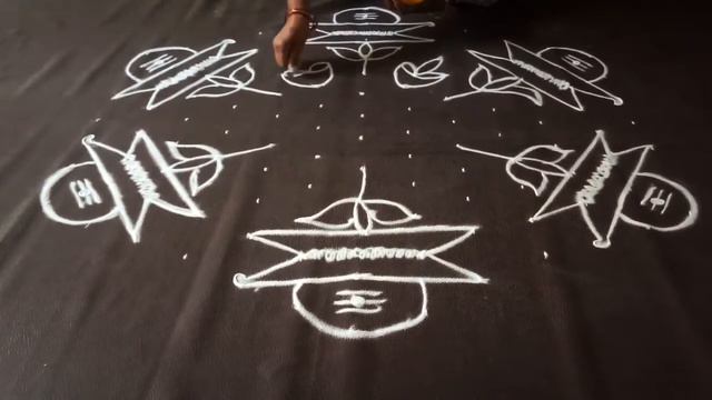 Shivaratri 2019 deepam 6 rangoli designs | Easy lotus rangoli kolam designs | shiva lingam rangoli смотреть онлайн