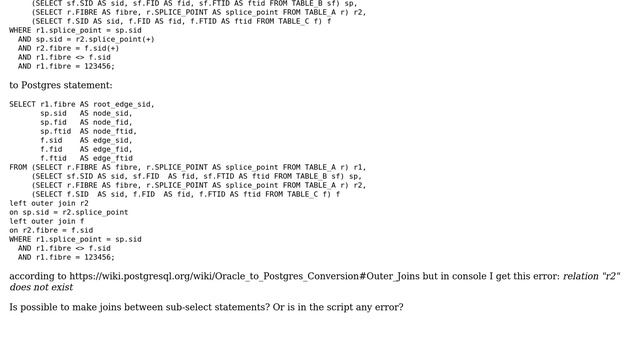 Databases: Oracle outer join by (+) to Postgres conversion смотреть онлайн