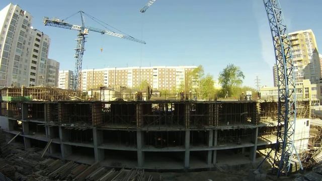 Проба пера. Timelapse стройки напротив БЦ «Меридиан» смотреть онлайн