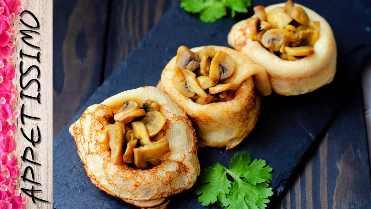 БЛИНЫ ЛУКОШКИ. Как красиво подать блины ☆ Красивая подача блинов с начинкой: с икрой, грибами, мясом смотреть онлайн