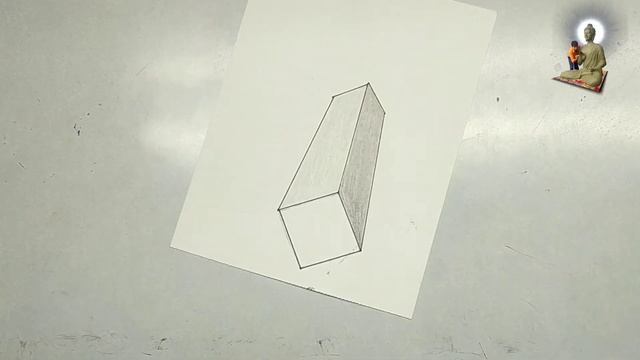 How to draw a floating cube. 3D trick art on line paper anamorphic optical illusion|artist ashu смотреть онлайн