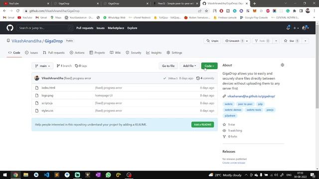 JavaScript Project with Full source code | Large file transfer website using PeerJs and WebRTC # смотреть онлайн