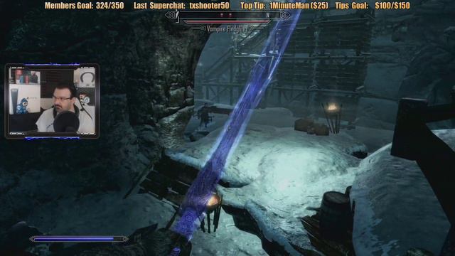 The Elder Scrolls V: Skyrim Anniversary Edition Playthrough Pt12 - 1st Dragon! Cave Of Vampires