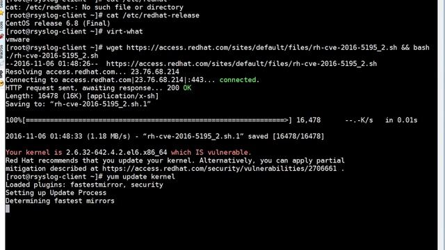 AWS/VMWare: Fixing Dirty COW on RHEL and CentOS 6.x and 7.x смотреть онлайн