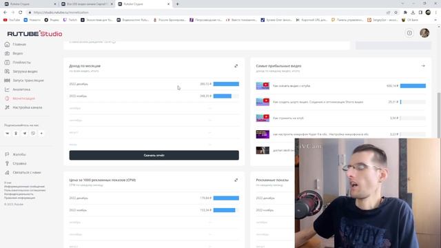 Рутуб монетизация Мой доход за 2023 год смотреть онлайн