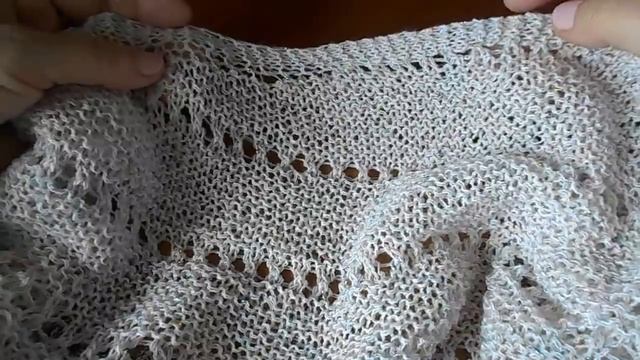 Простая ажурная шаль спицами #ЛюдмилаТен смотреть онлайн