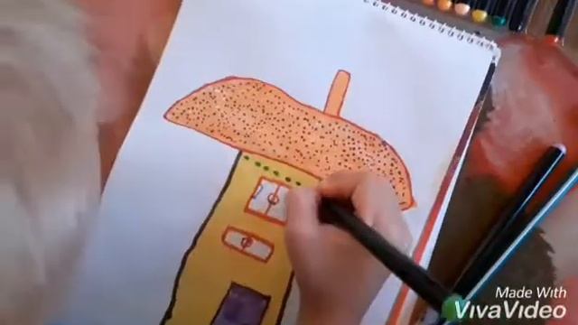 ИЗО 1 класс. Снаружи и внутри. Домик Грибок рисунок фломастерами. смотреть онлайн