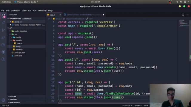 Construindo uma API Rápida usando NodeJS #7 - Método PUT смотреть онлайн