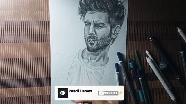 Pencil Sketch of @kartik Aryan /pencil heroes /sketching смотреть онлайн