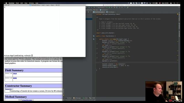 Output 4 Numbers in 4 Corners of the Screen | Java Tutorial | Applied Coding смотреть онлайн
