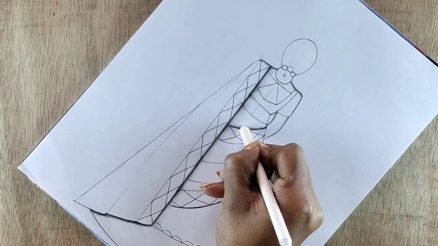 Traditional Dress Drawing || How To Draw A Traditional Girl With Beautiful Dress | Easy Girl Drawin