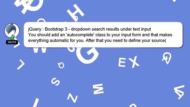 jQuery : Bootstrap 3 - dropdown search results under text input смотреть онлайн