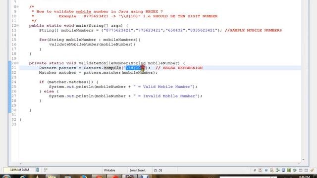 HOW TO VALIDATE MOBILE NUMBER IN JAVA USING REGEX смотреть онлайн
