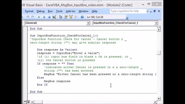 Using Input Box in vba code, the InputBox Function смотреть онлайн
