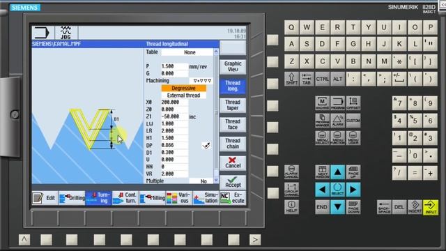 Siemens 828D Threading Cycle CNC Turning Machine || CNC Programming Siemens Model 828D смотреть онлайн