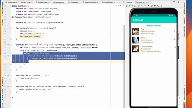 How to add click listeners in your RecyclerView under 100 seconds. смотреть онлайн