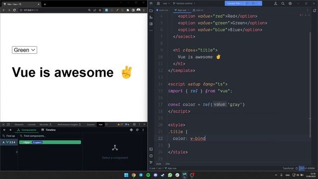 Dynamic CSS propreties in Vue 3 смотреть онлайн