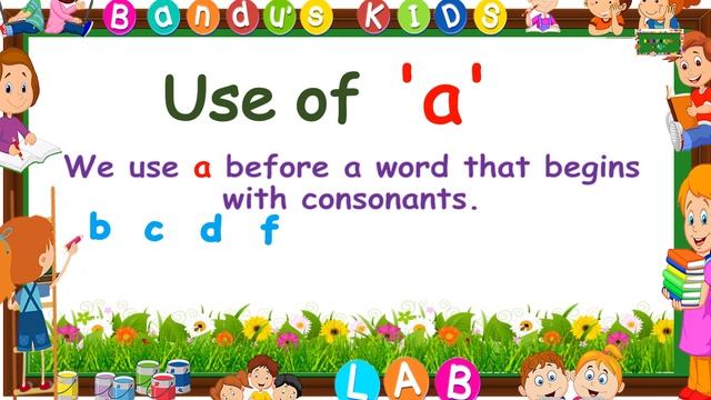 Articles A And An For Kids | Grammar Practice | Bandu's KIDS LAB