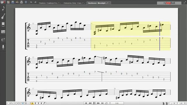 Beethoven Moonlight Sonata TABLATURA PARTITURA смотреть онлайн