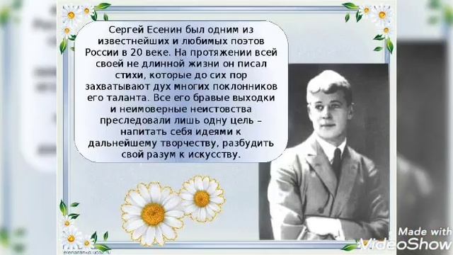 Видео-презентация «Как дерево роняет тихо листья…» 125 лет со дня рождения С.А.Есенина смотреть онлайн