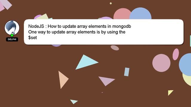 NodeJS : How to update array elements in mongodb смотреть онлайн