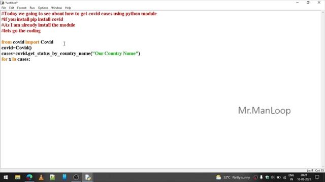 FIND COVID CASES USING PYTHON MODULE | COVID | MR.MANLOOP | ?? смотреть онлайн