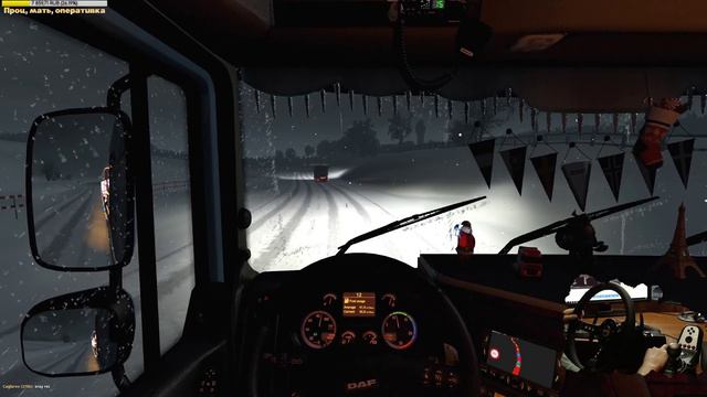 ETS 2 ? ЗИМНЯЯ ДОРОГА ДУРАКОВ в Multiplayer / Logitech G27 gameplay смотреть онлайн