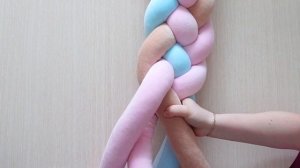 Бортик коса из 4 полос. Процесс создания косички бортика для детской кроватки