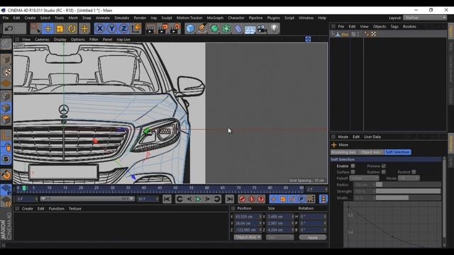 CINEMA 4D | CAR | MODELING | MERCEDES S Class | Part 1 смотреть онлайн