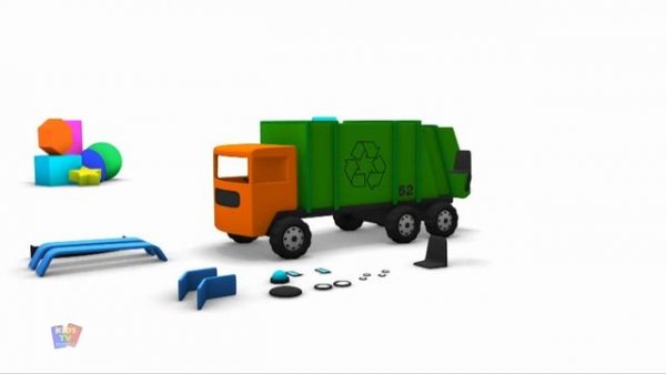 Мусоровоз 3d видео с автомобилями для детей