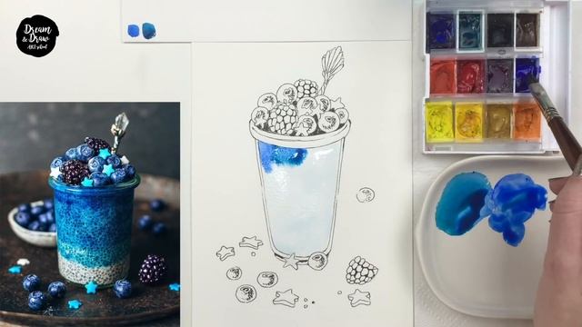 Бесплатный урок. Вкусняшка в стакане. Акварельный скетчинг смотреть онлайн