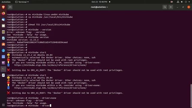 Exiting due to DRV AS ROOT: The "docker" driver should not be used with root privileges смотреть онлайн