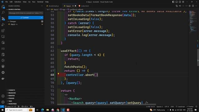 72. Cancel previous API fetch request using AbortController in the BooksDB in React App - React18 смотреть онлайн